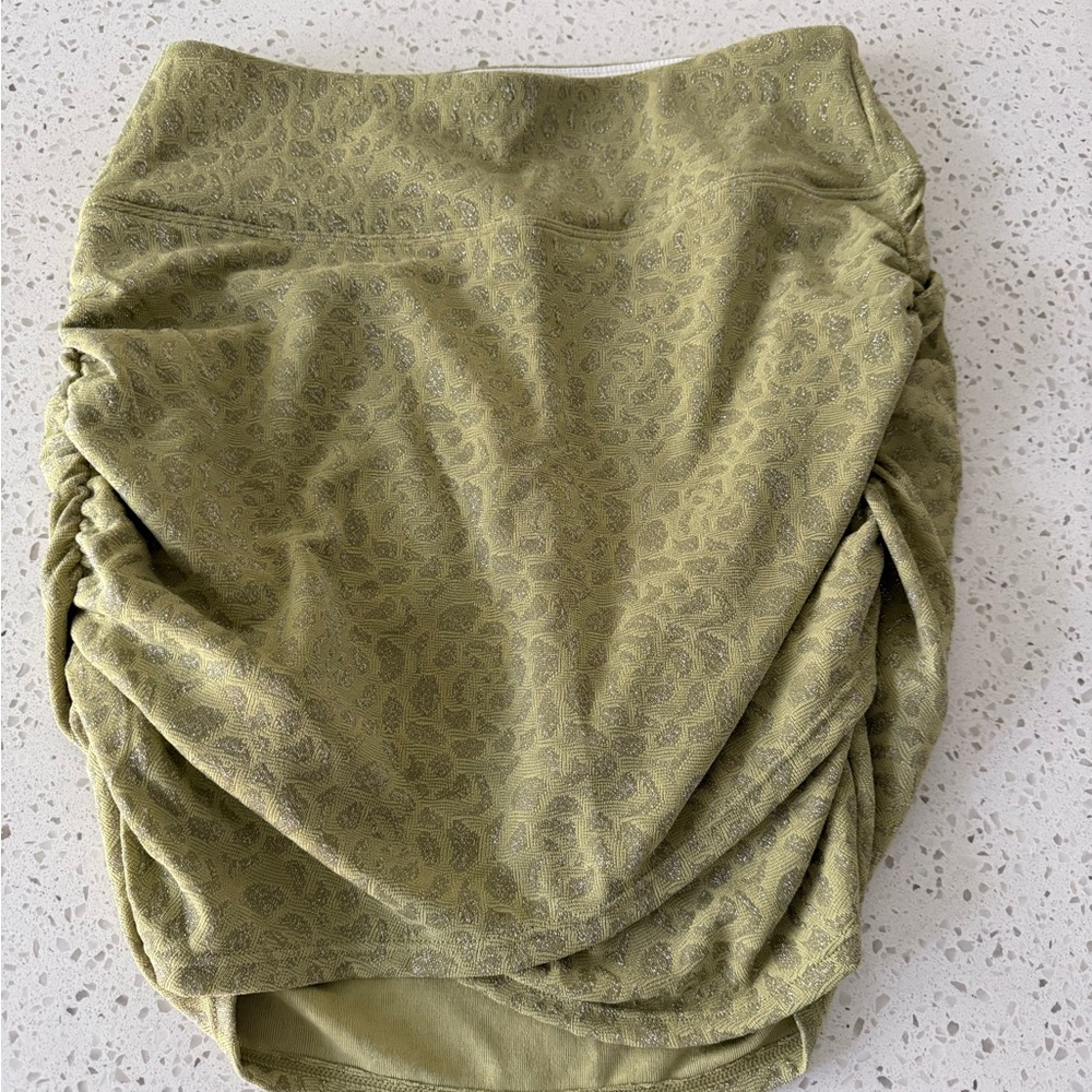 Olive Green Ruched Women's Skirt